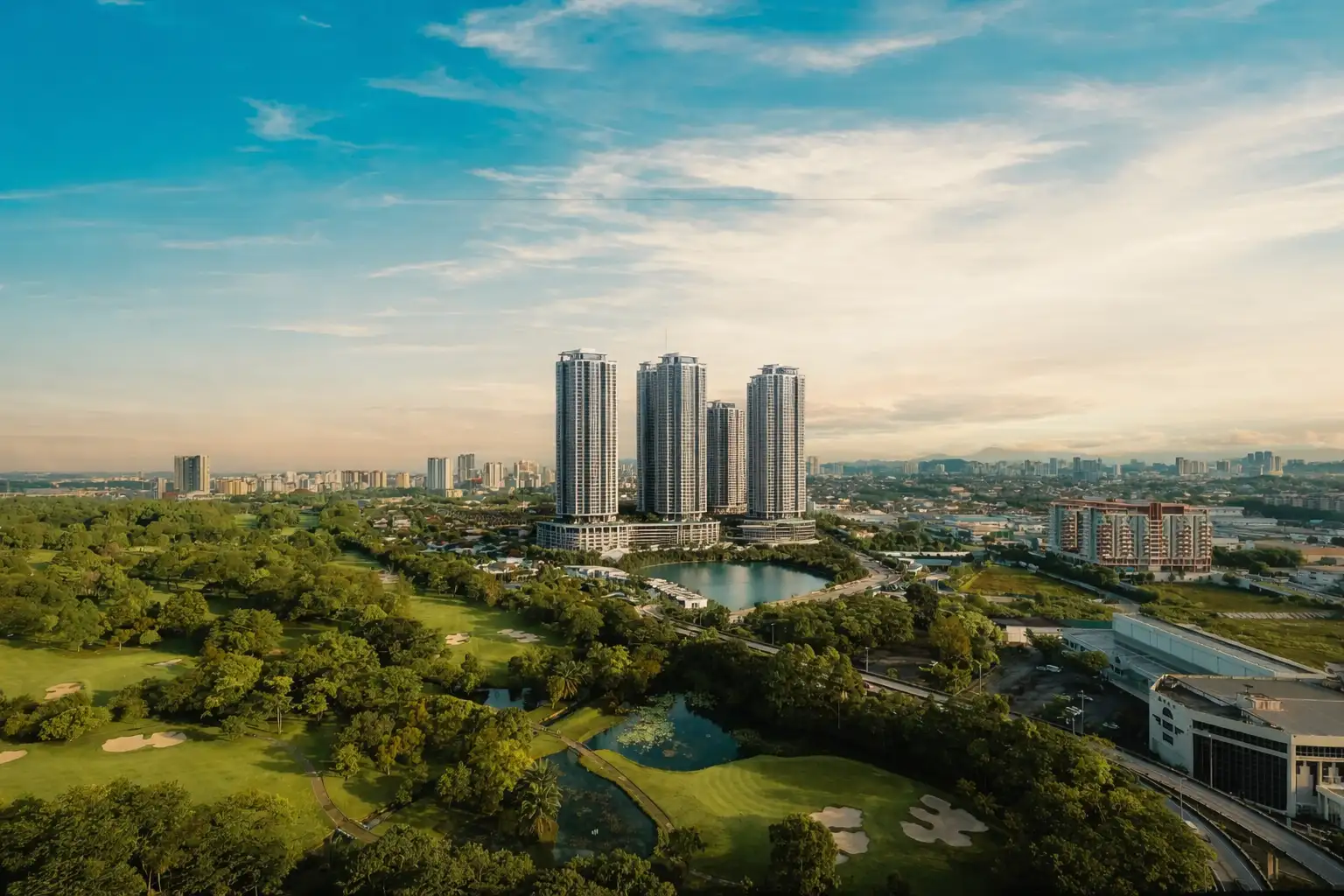 Aerial view of Cattleya residences and surroundings
